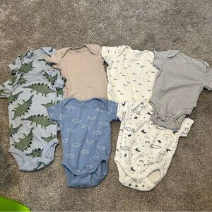 Carter's Green and Tan Bodysuits Soft Cotton One Pieces
